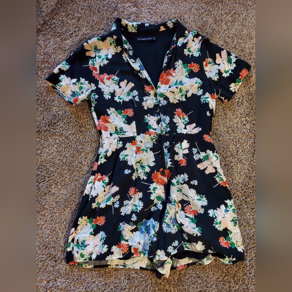 Abercrombie & Fitch Floral Romper, With Pockets